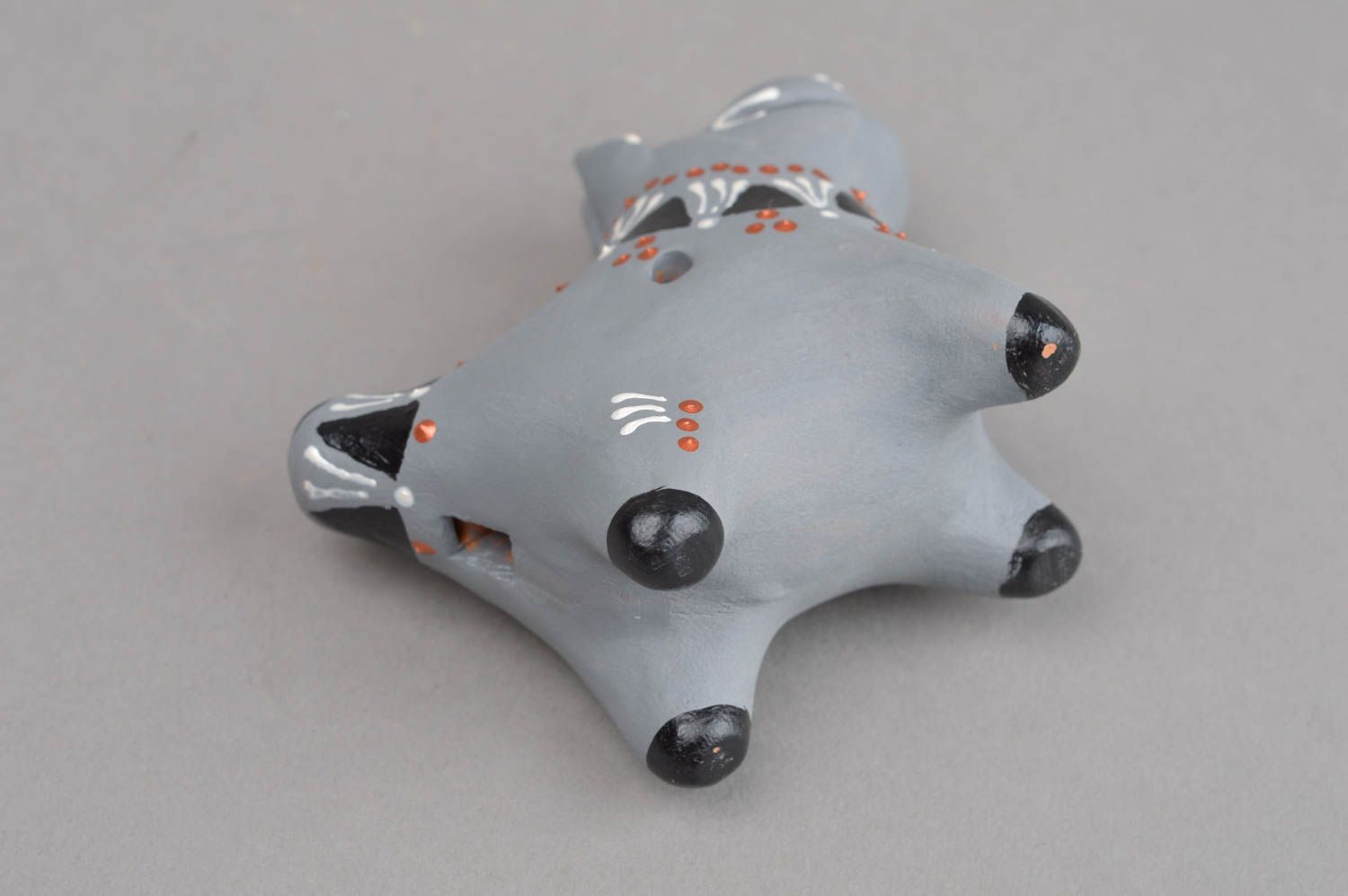 Свистулька из глины керамическая свистулька глиняная игрушка собачка красивая фото 4