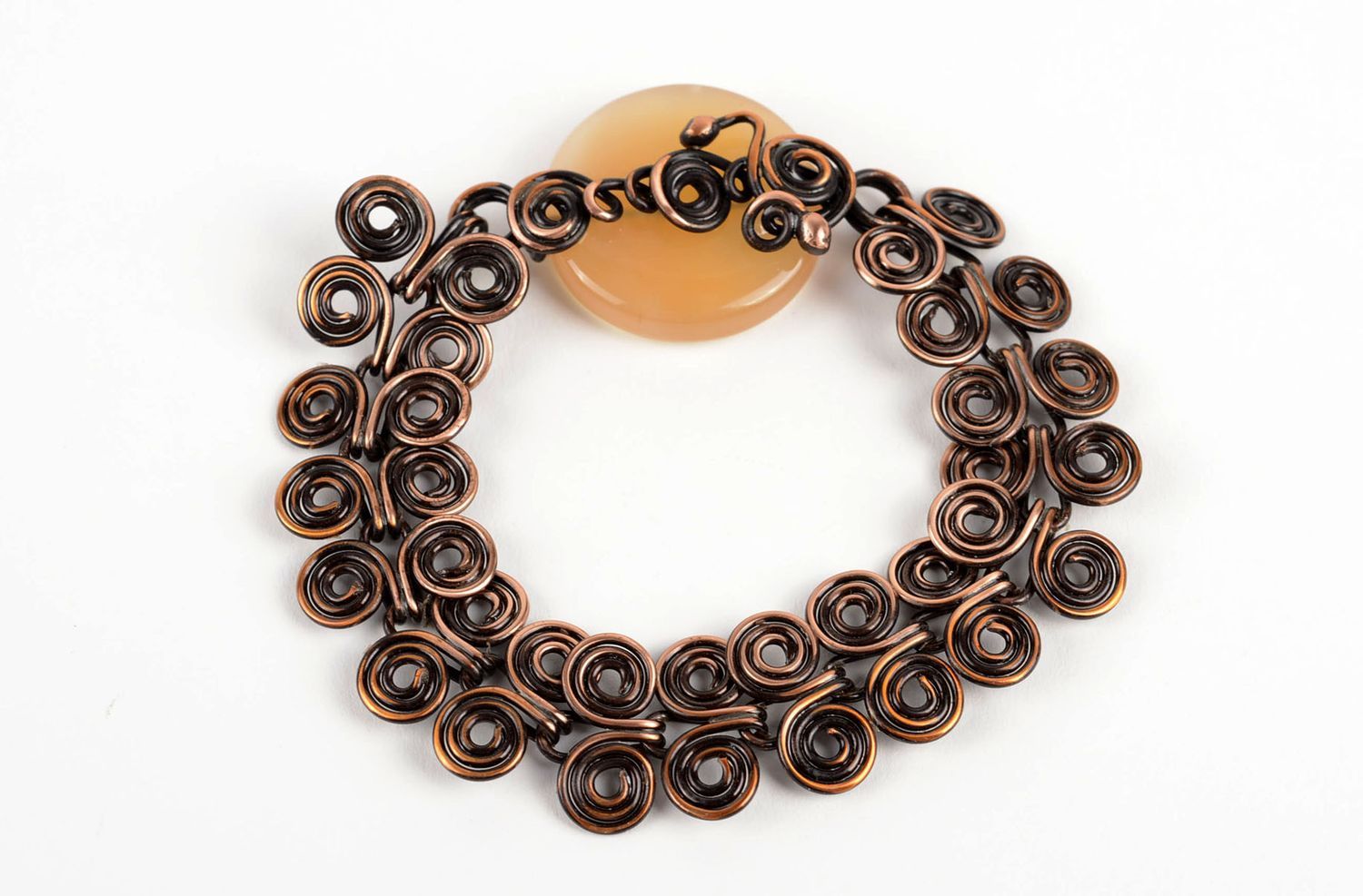 Bracelet cuivre agate Bijou fait main design élégant Cadeau pour femme photo 1