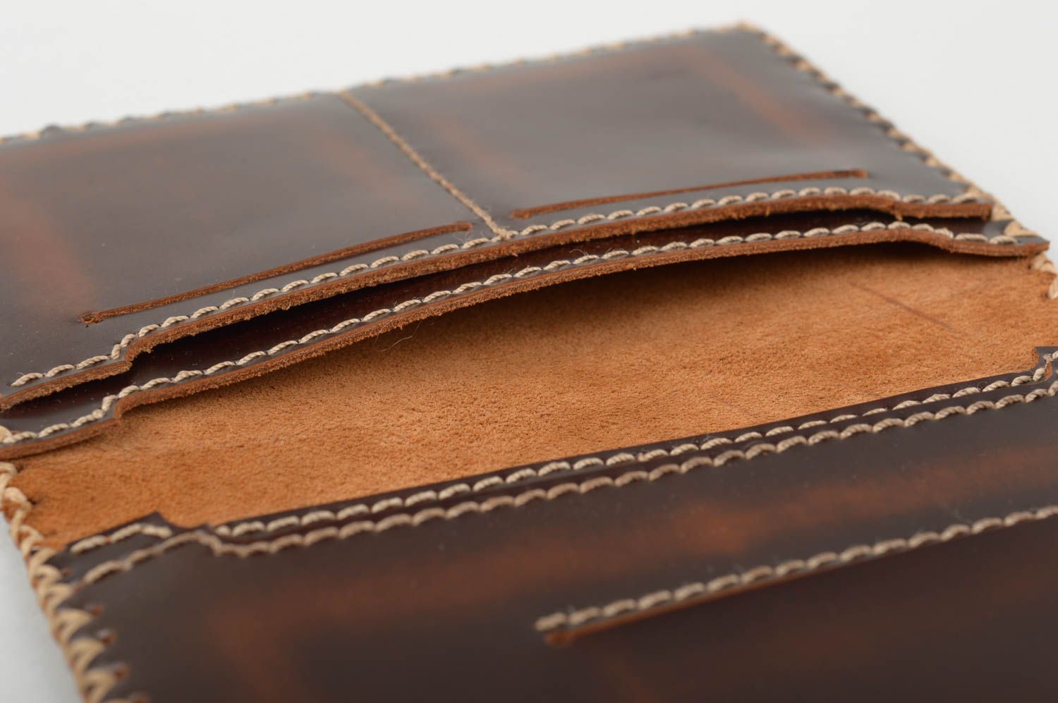 Leather passport cover brown stylish accessories handmade designer items photo 3