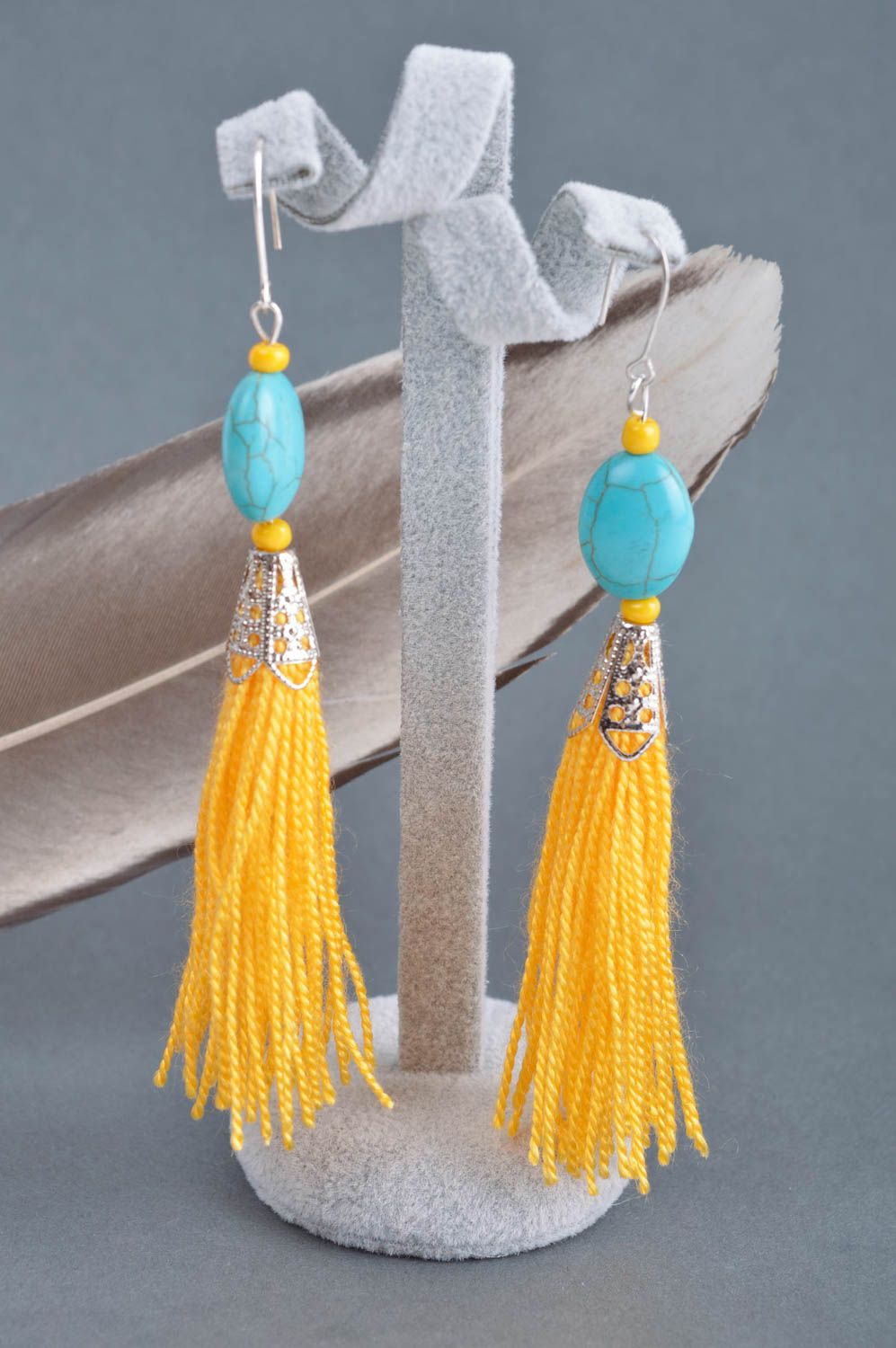 Beautiful handmade tassel earrings thread earrings design costume jewelry photo 1