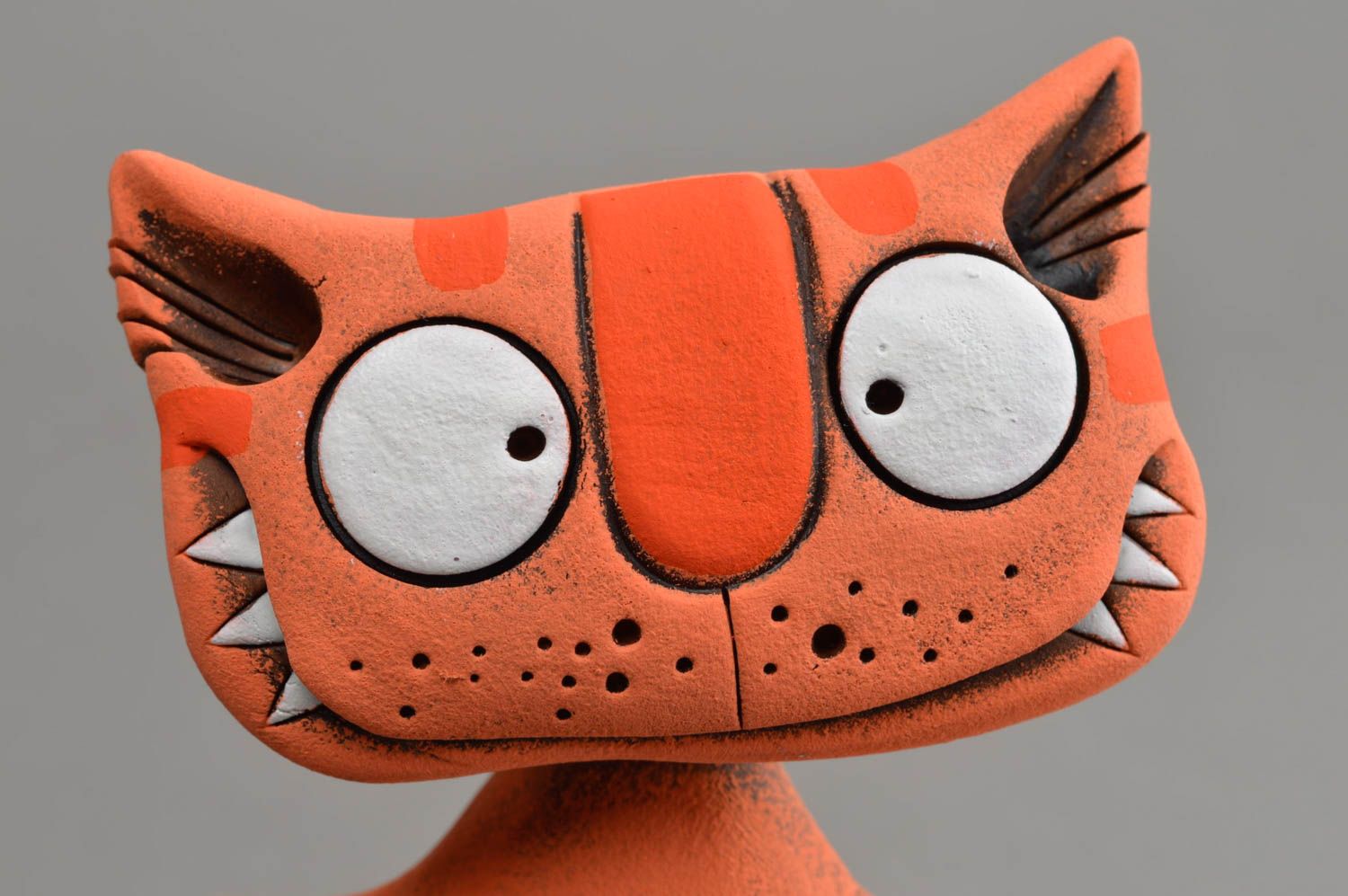 Figurine de chat faite main souvenir cadeau décoration originale orange photo 4