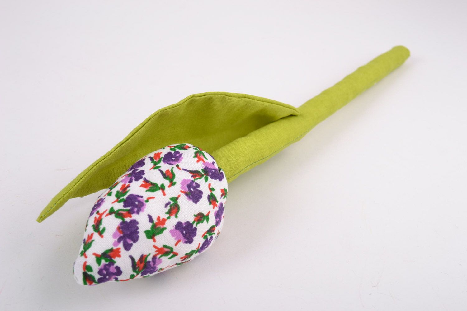 Fleur artificielle tulipe faite main en coton douce bel élément de décoration photo 4