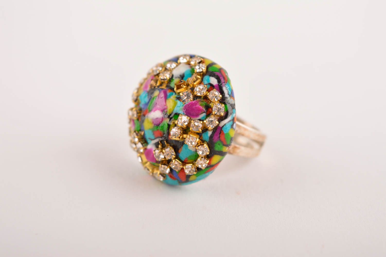 Handmade ring designer ring for women polymer clay accessory gift ideas  photo 2