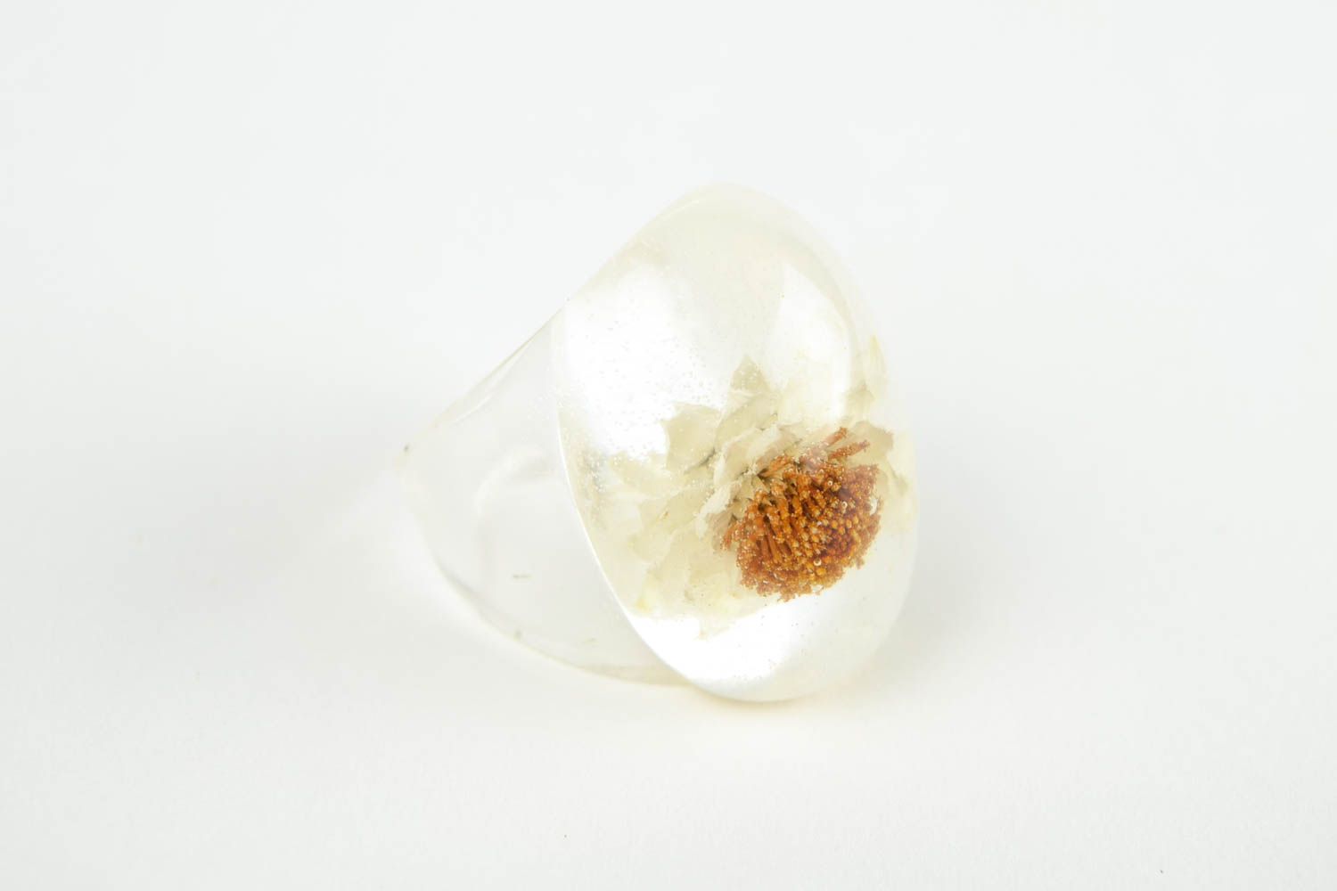 Handmade seal ring epoxy resin botanical jewelry fashion rings for women photo 3