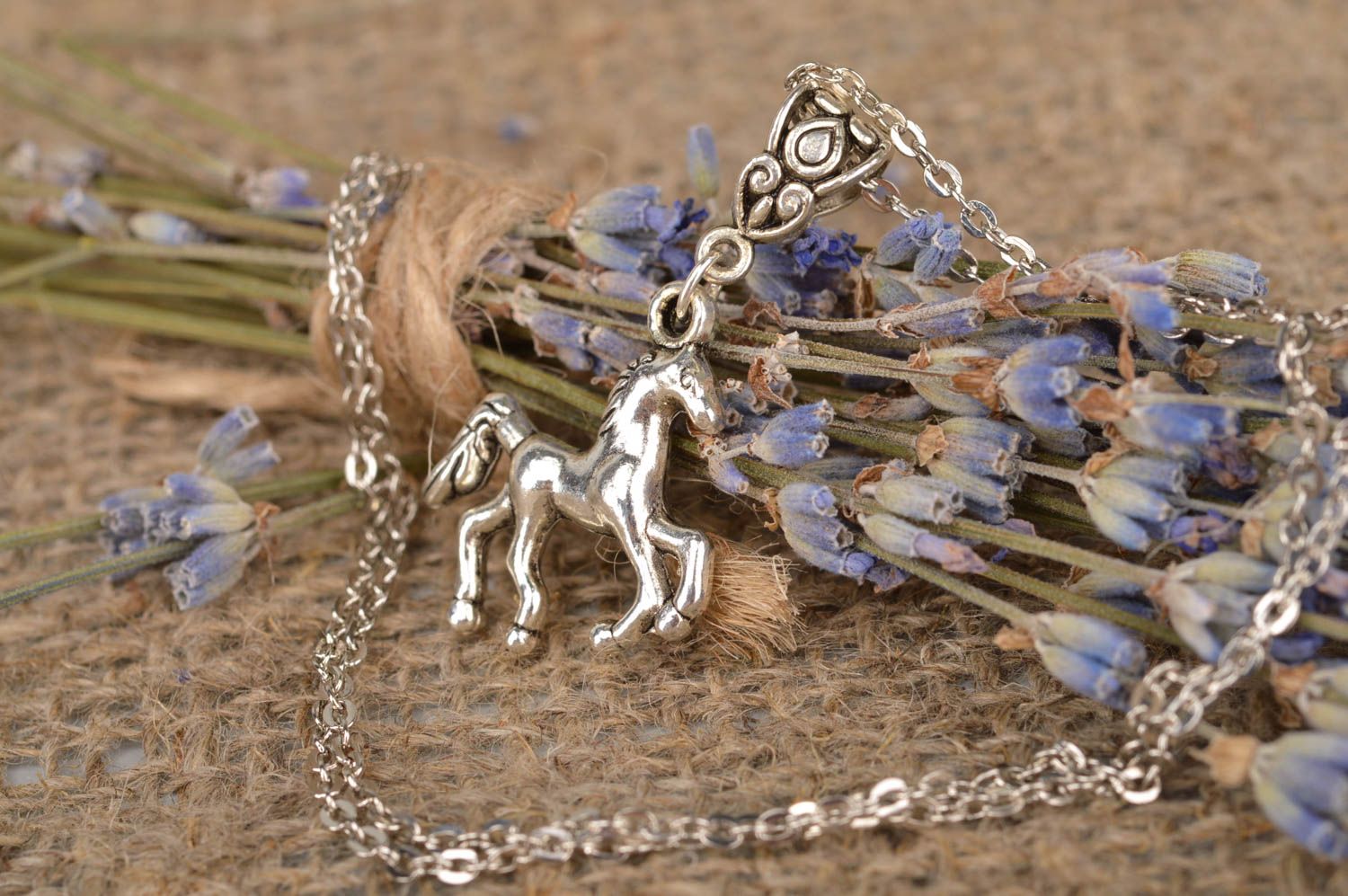 Unusual handmade metal pendant horse designer accessories for girls gift ideas photo 5