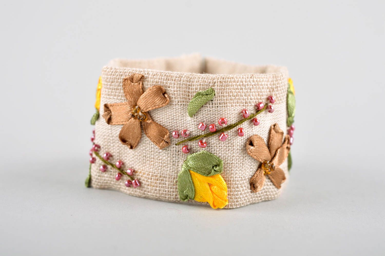 Handgemachtes schönes Armband Schmuck für Frauen Stoff Armband mit Blumen foto 3