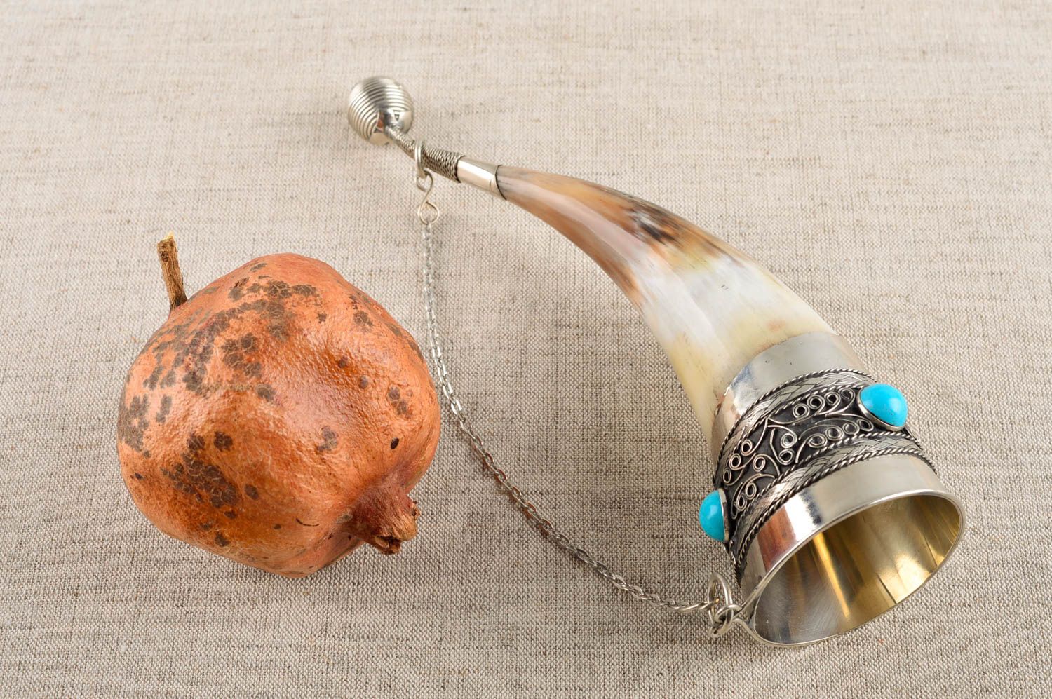 Unusual handmade drinking horn kitchen supplies wine glass tableware ideas photo 1