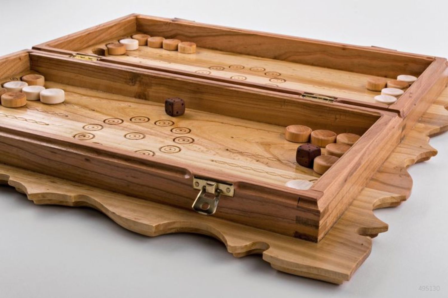 Set di giochi da tavolo fatto a mano “Scacchi, Dama, Backgammon” Set di legno foto 4
