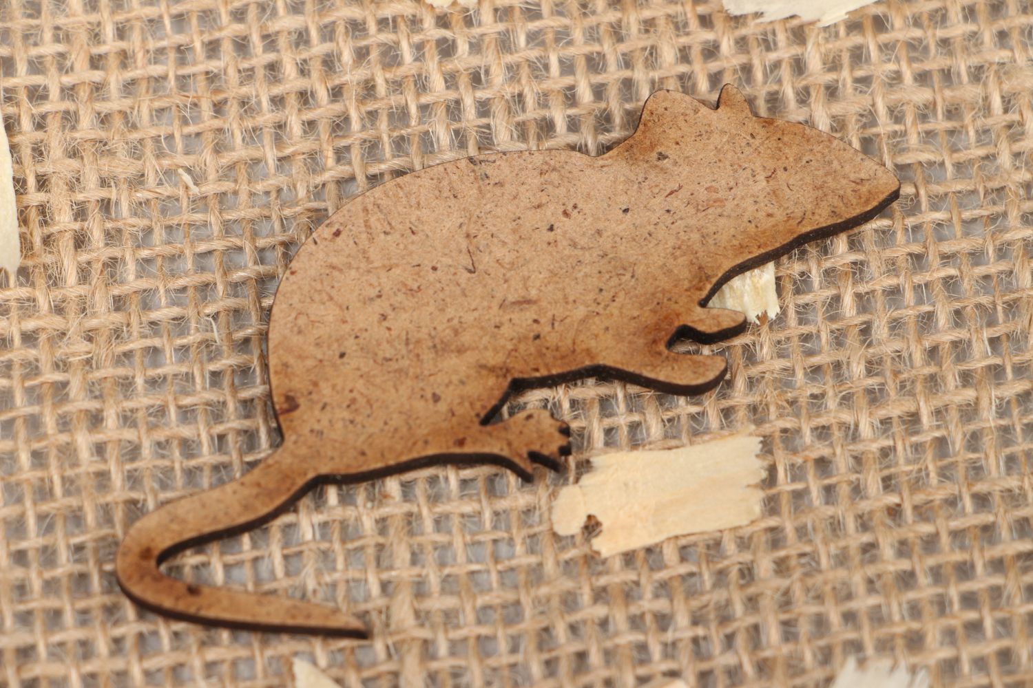 Plywood craft blank in the shape of mouse photo 1