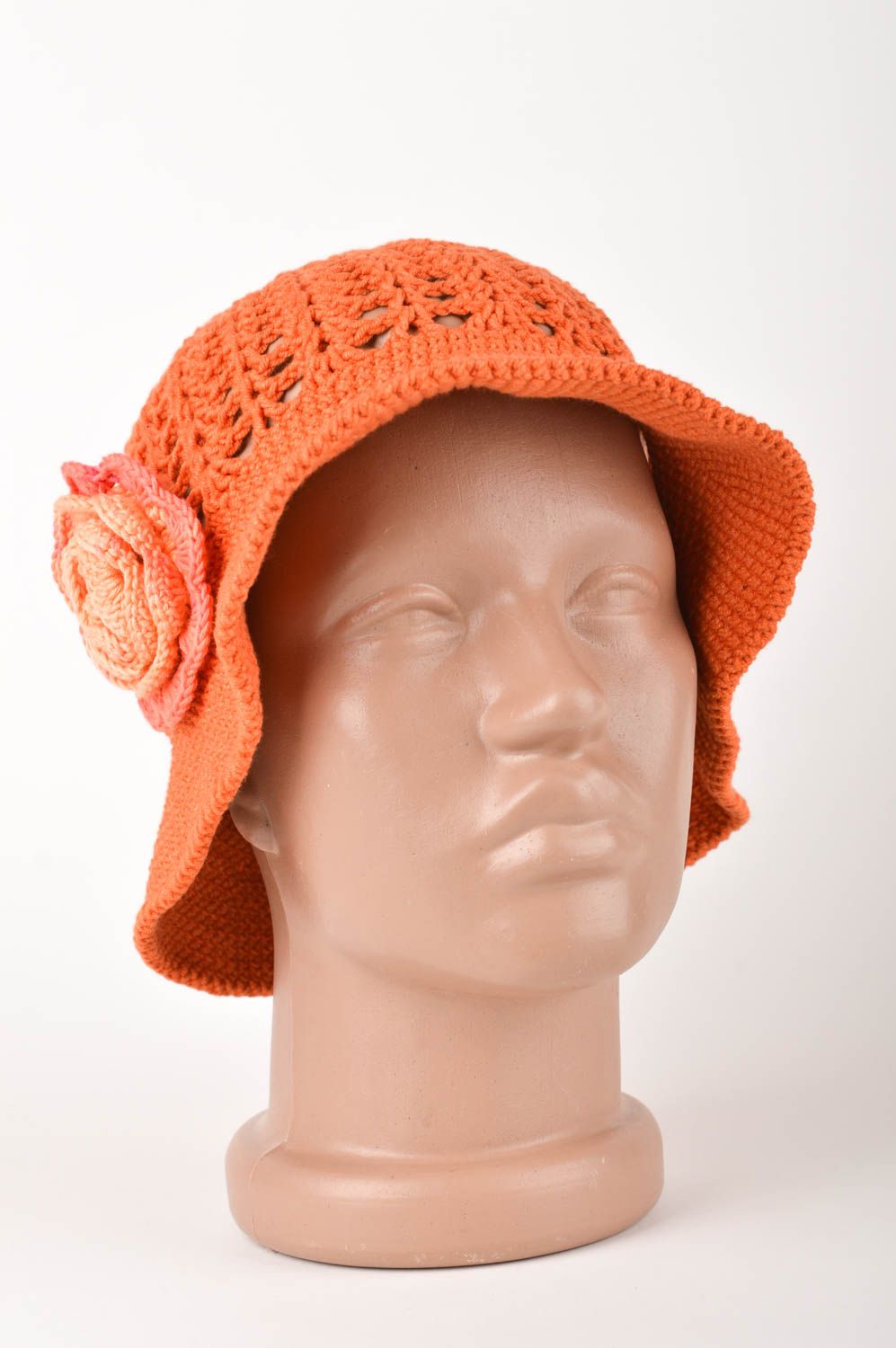 Handmade Sommer Hut Kinder Mütze Kinder Accessoire Geschenk für Mädchen orange foto 1