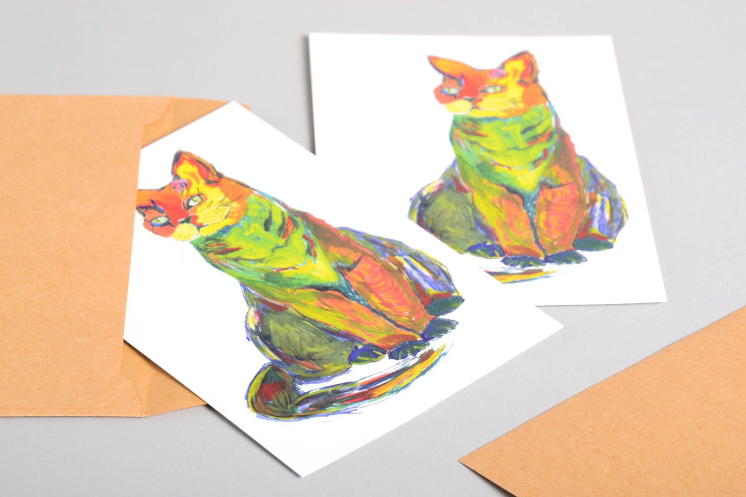 Открытки ручной работы красивые открытки две поздравительные открытки пестрые фото 4