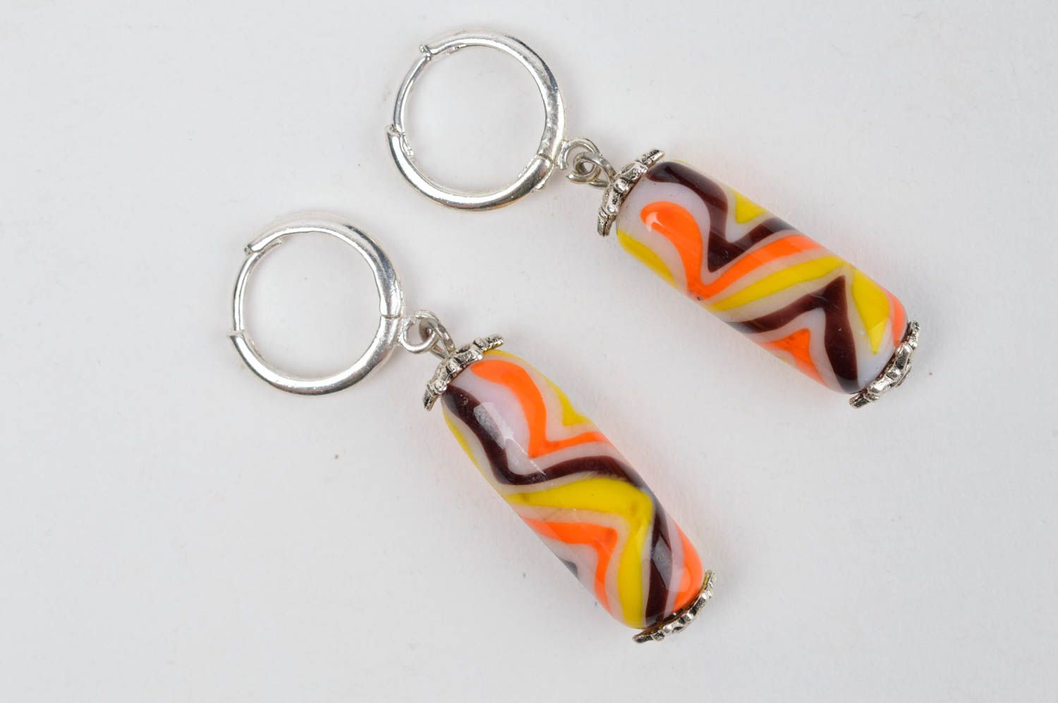 Colorful handmade earrings designer stylish accessory cute glass earrings photo 2