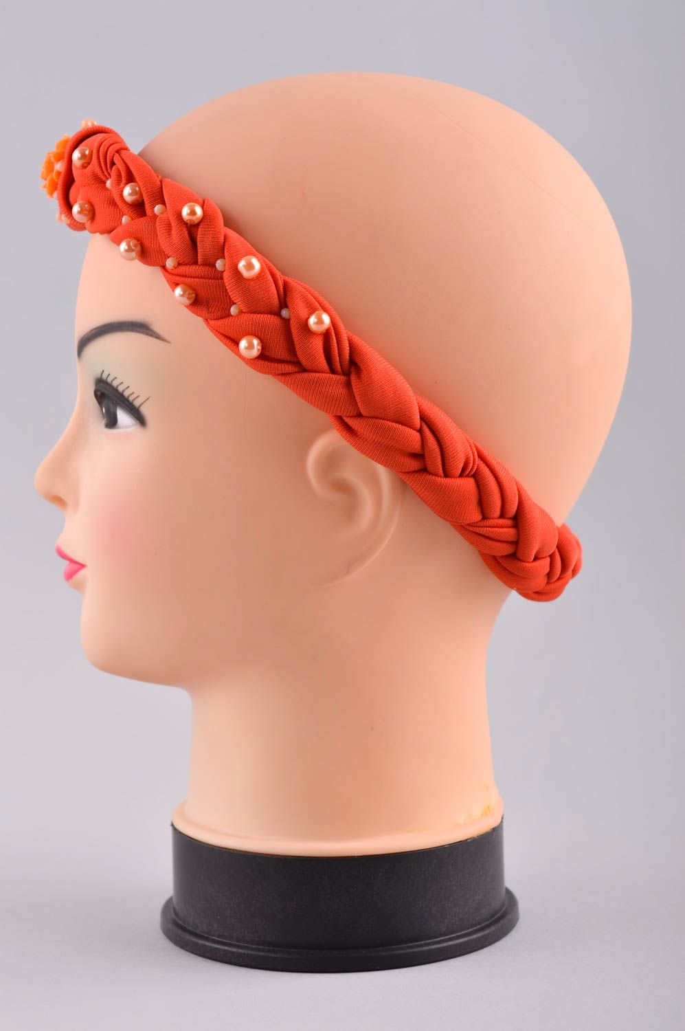 Fascia per testa fatta a mano accessorio originale da donna per capelli foto 3