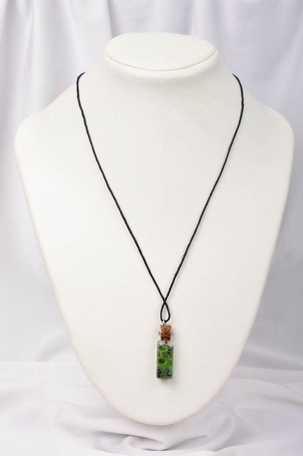 Handmade pendant necklace glass vial charm womens necklace unique jewelry photo 1