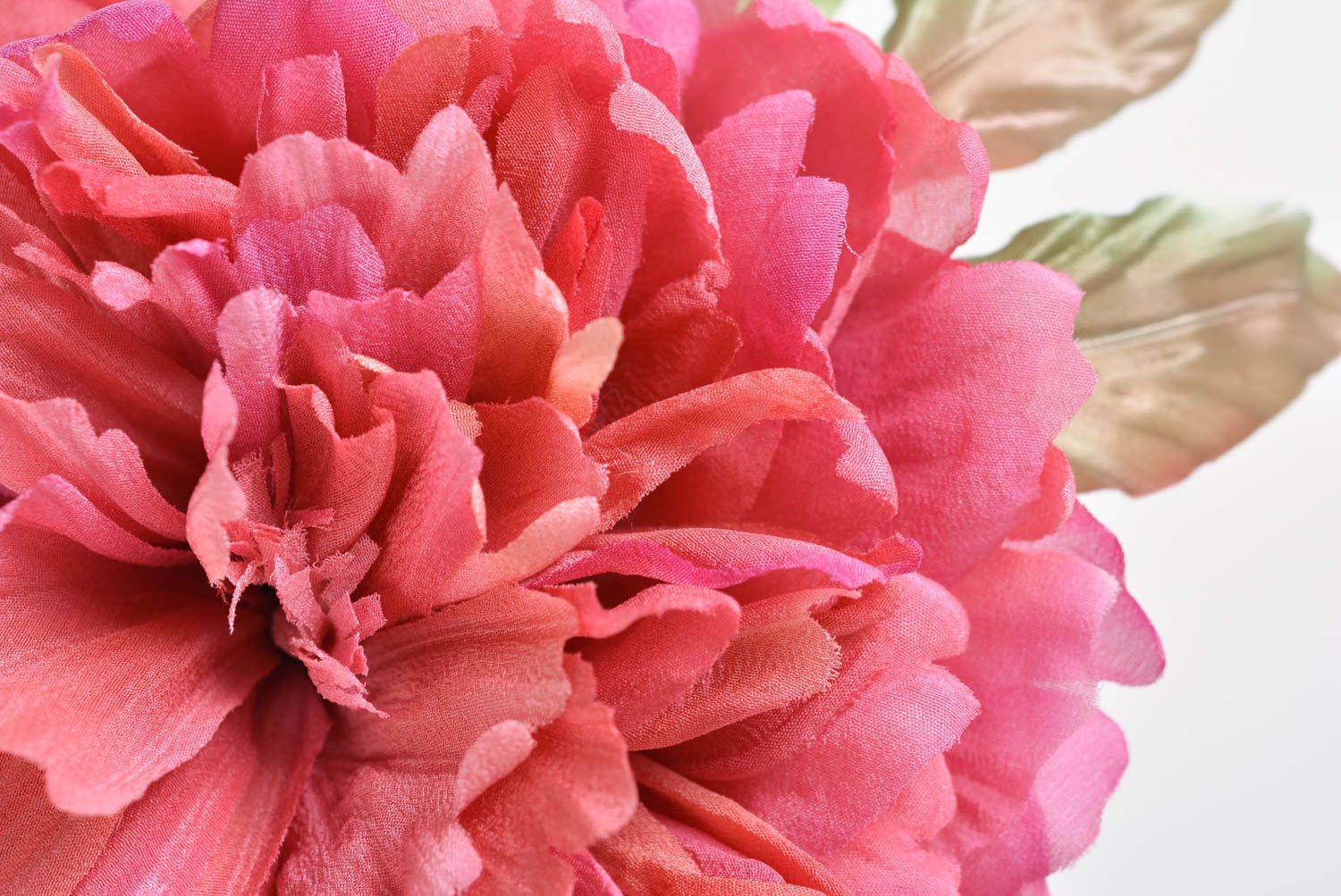 Unusual large beautiful pink handmade silk flower brooch textile accessories photo 3