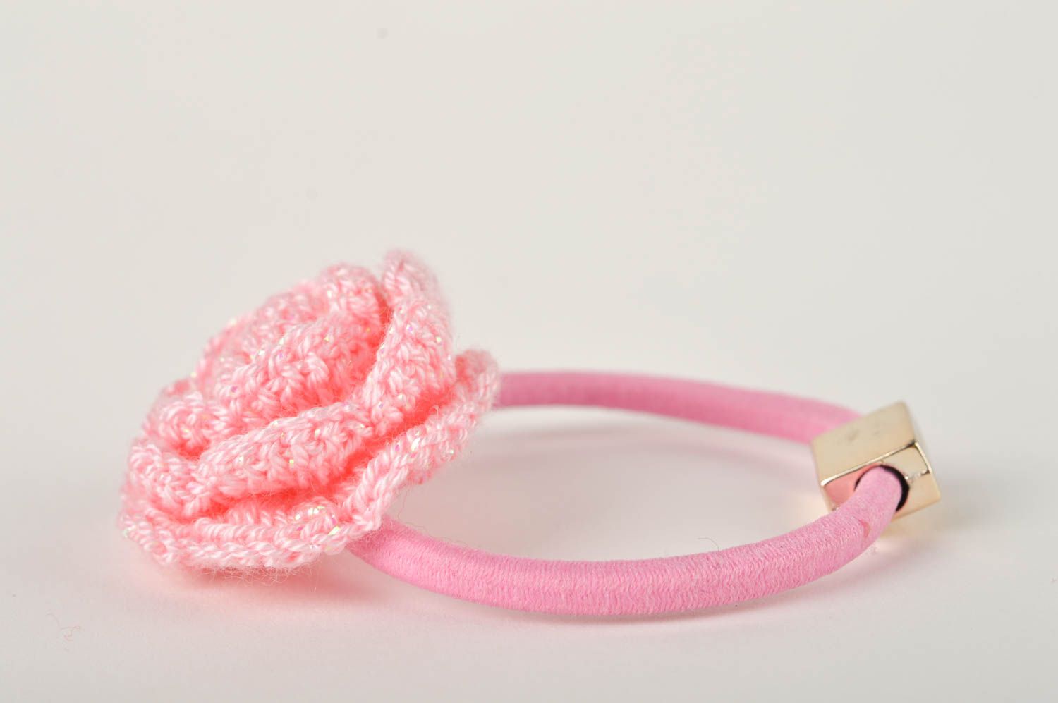 Handmade scrunchy unusual scrunchy for girls gift ideas crocheted scrunchy photo 3