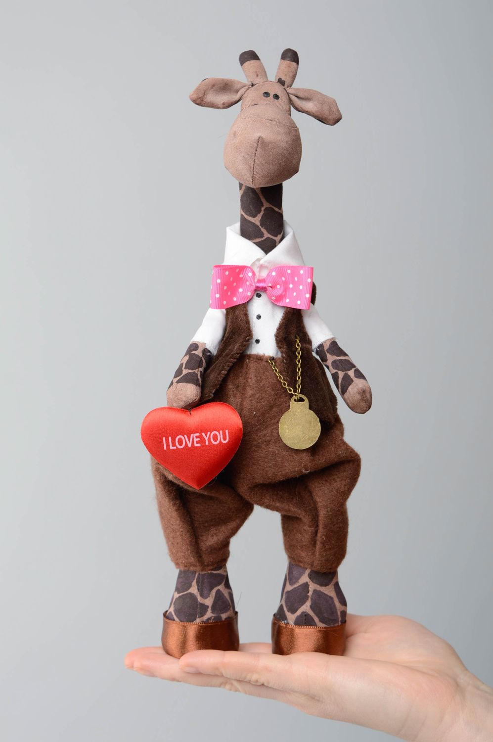 Мягкая игрушка ручной работы текстильная жираф  фото 5