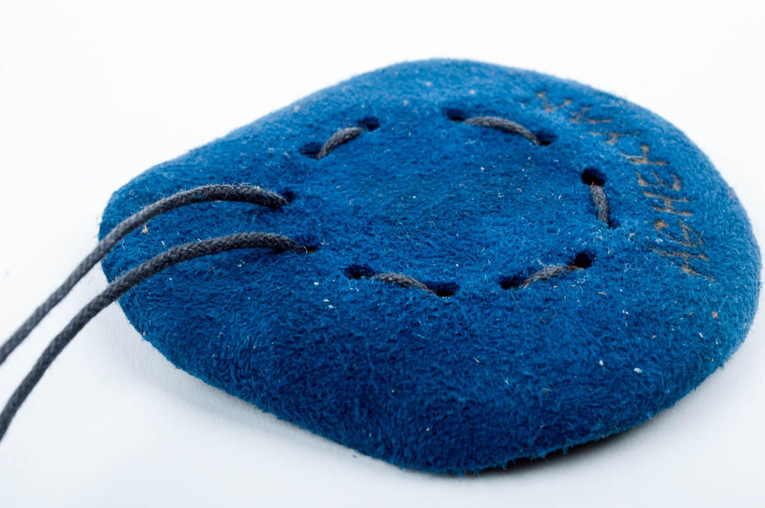Украшение ручной работы кулон из кожи этно украшение аксессуар из кожи синий фото 5