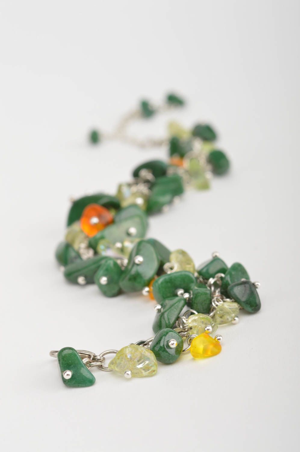 Bracelet vert Bijou fait main en perles fantaisie design Cadeau pour femme photo 5