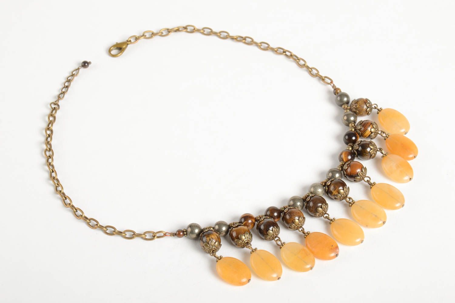 Handmade brown designer necklace elegant elite jewelry necklace for present photo 5