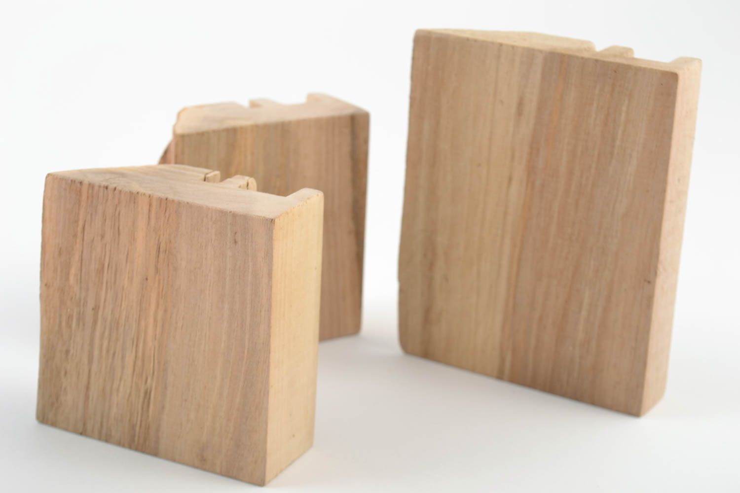Porte-téléphone en bois vernis faits main écologiques originaux 3 pièces photo 4