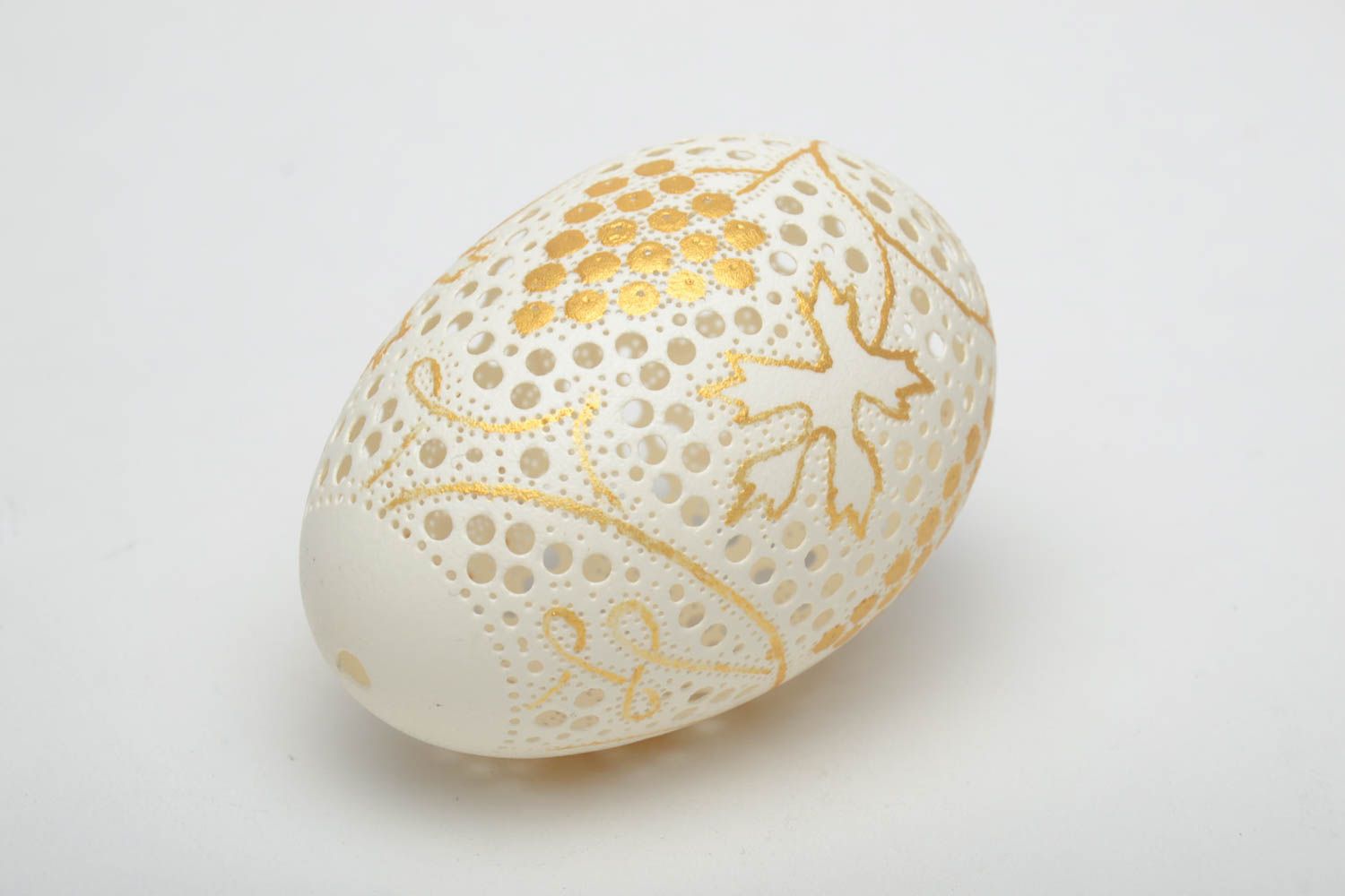 Huevo decorativo de ganso con grabado foto 3