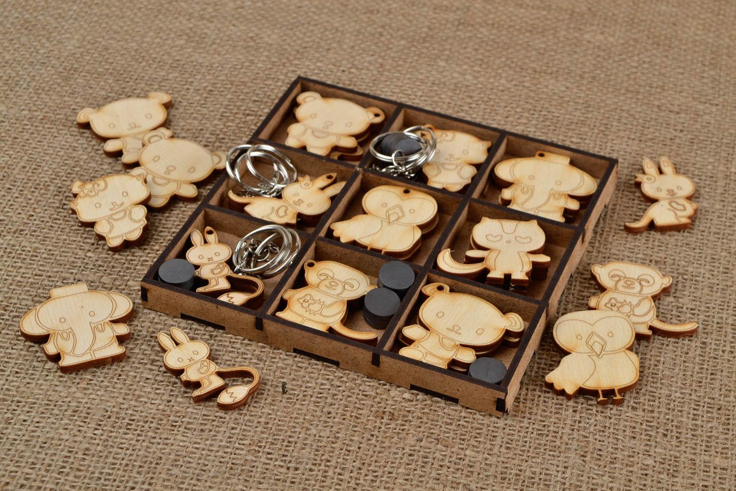 Handmade wooden cute blanks designer interior hangings set of souvenirs photo 1