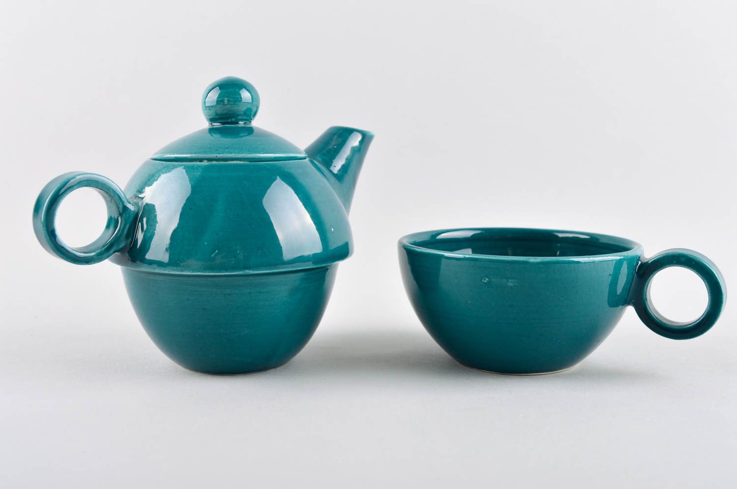 Заварной чайник ручной работы чайная чашка керамическая посуда оригинальная фото 1
