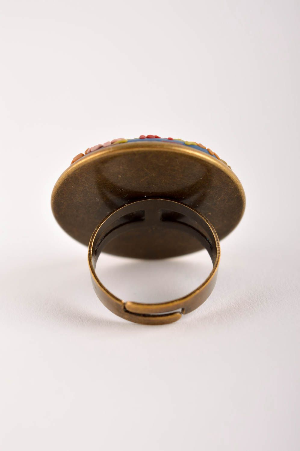 Кольцо ручной работы украшение из полимерной глины модные кольцо стильное фото 4