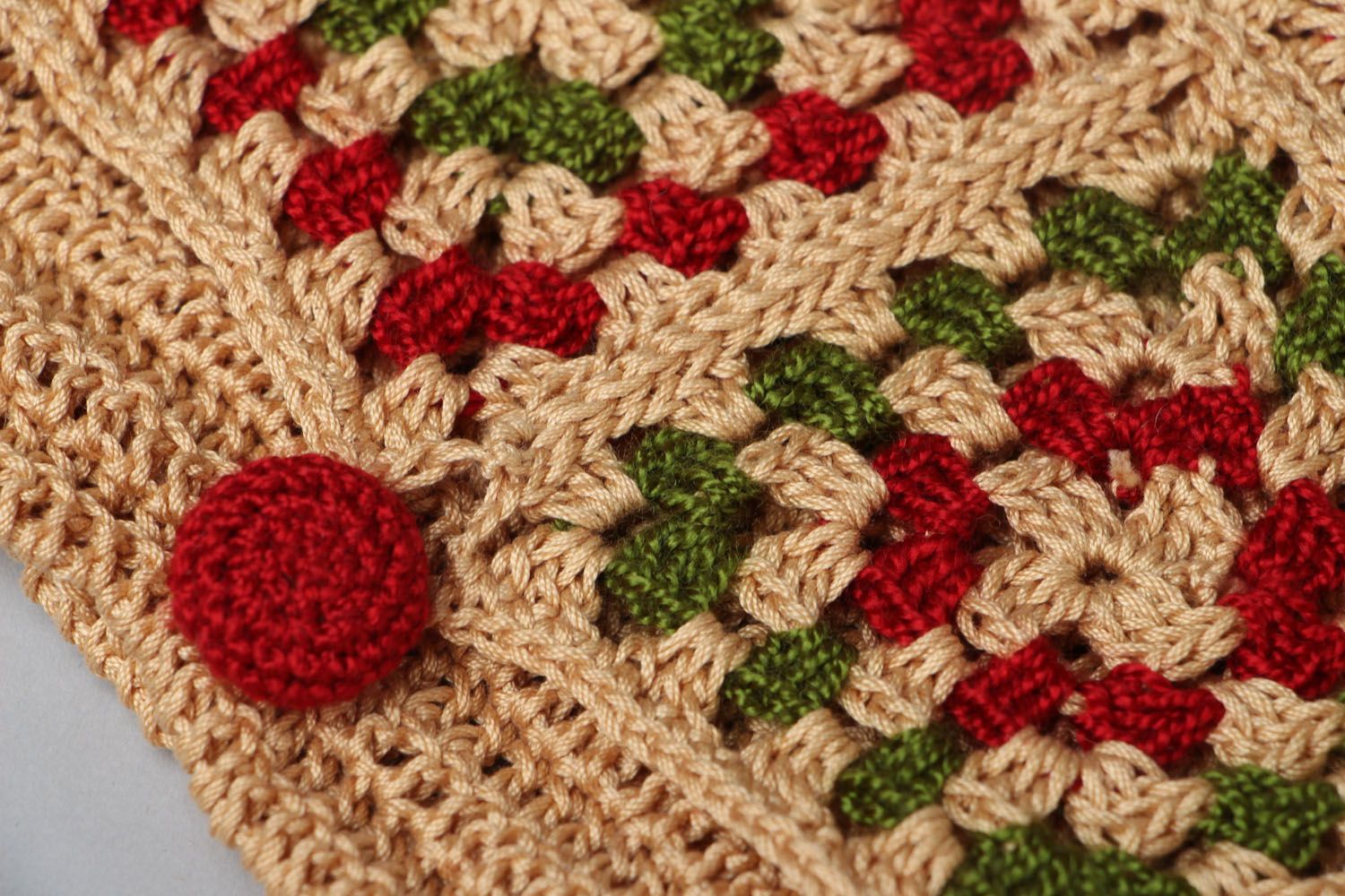 Sac à main ethnique tricoté au crochet photo 3