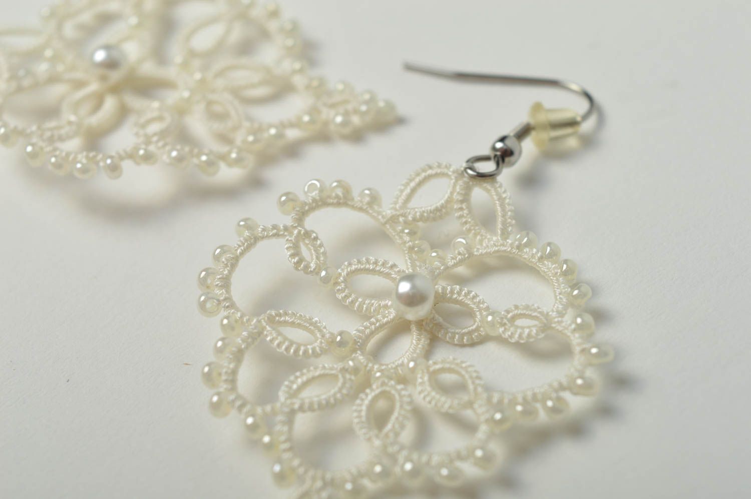 Stylish handmade earrings interesting wedding accessories lovely jewelry photo 5