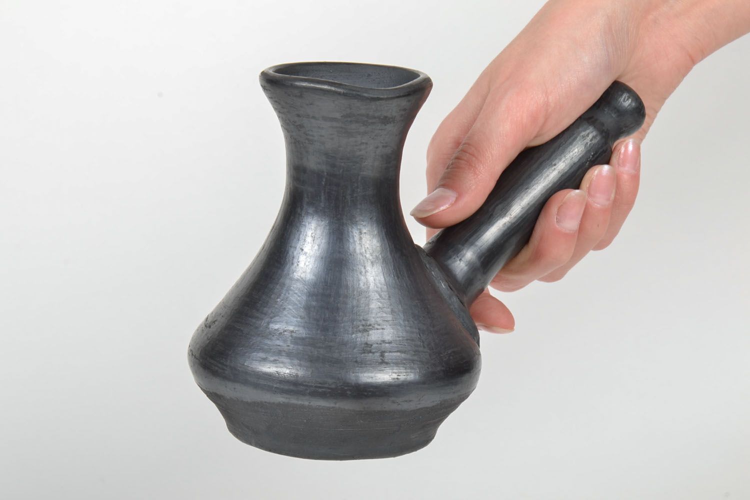 Black-smoked ceramic cezve photo 5