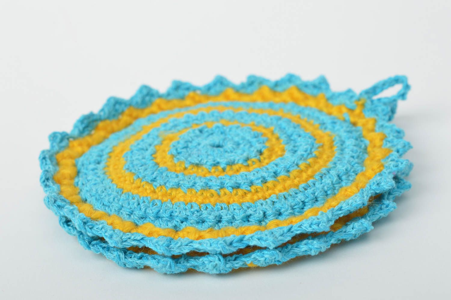 Unusual handmade crocheted pot holder crochet potholder kitchen accessories photo 5