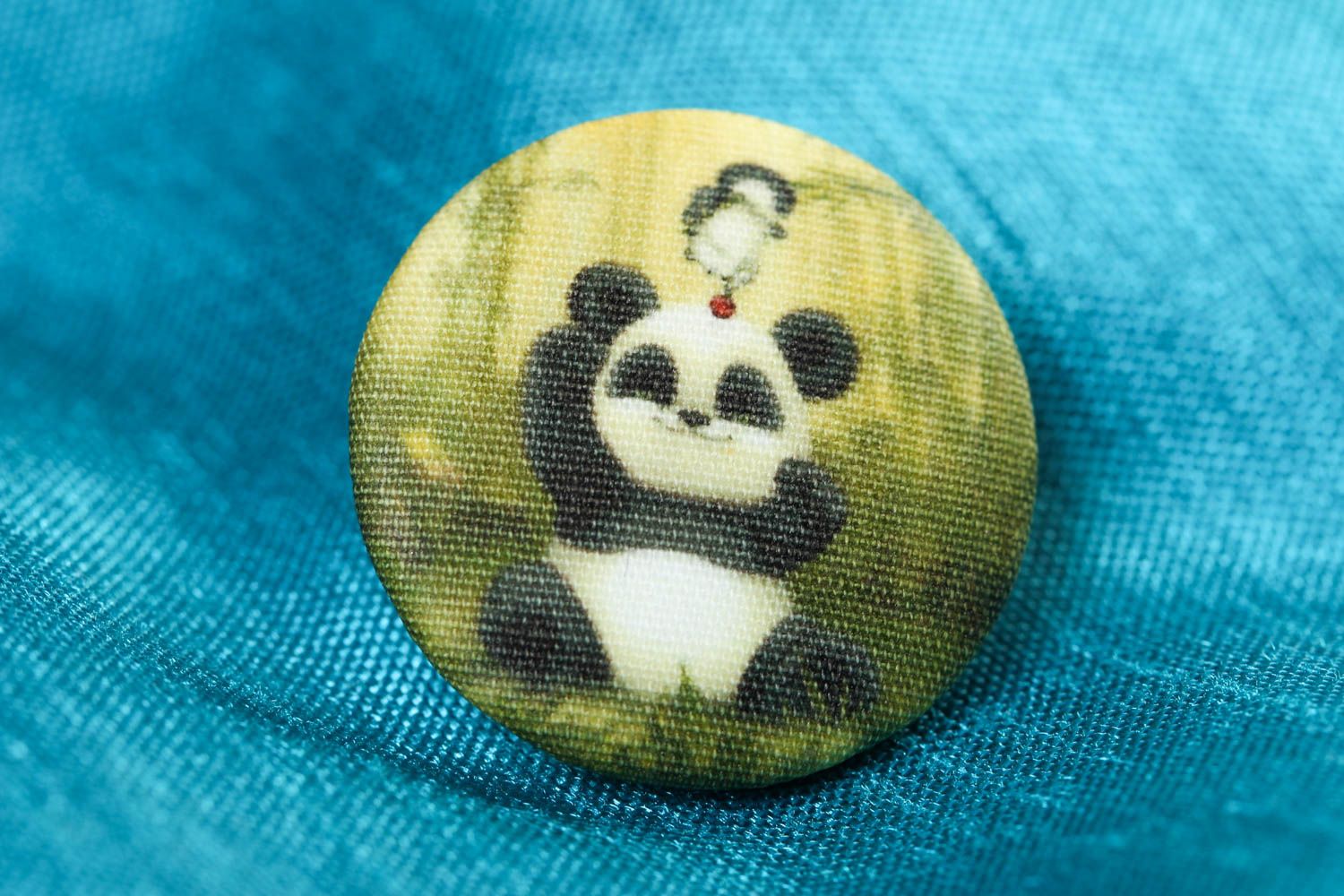 Botón bonito hecho a mano accesorio para ropa botón para manualidades con panda foto 1