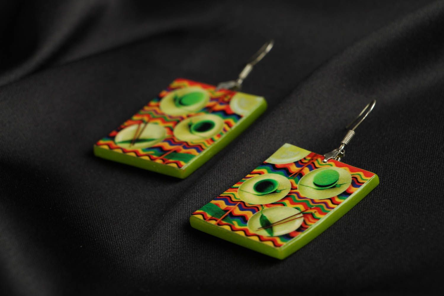 Bright polymer clay earrings photo 2