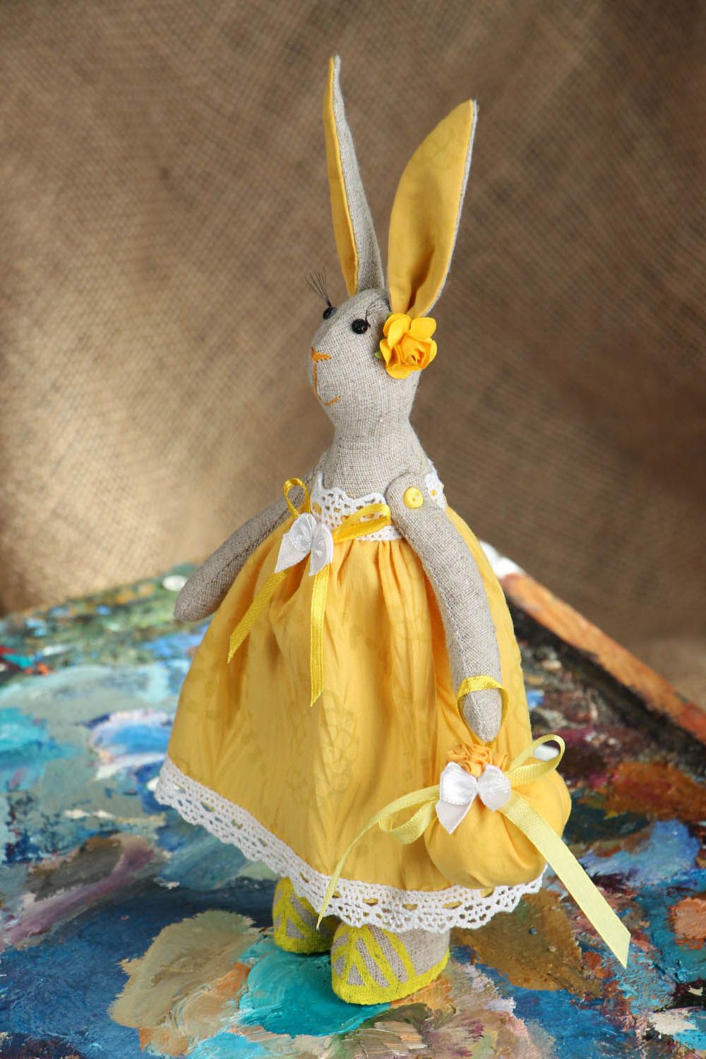 Fabric toy Yellow Rabbit photo 5