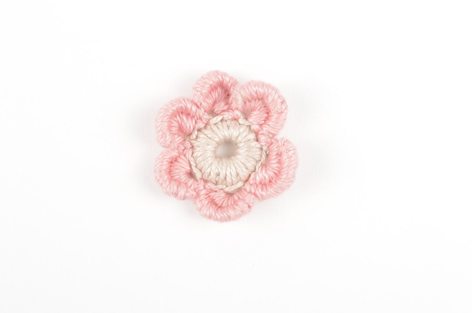 Fleur tricot fait main Fourniture bijoux rose clair au crochet Loisirs créatifs photo 3