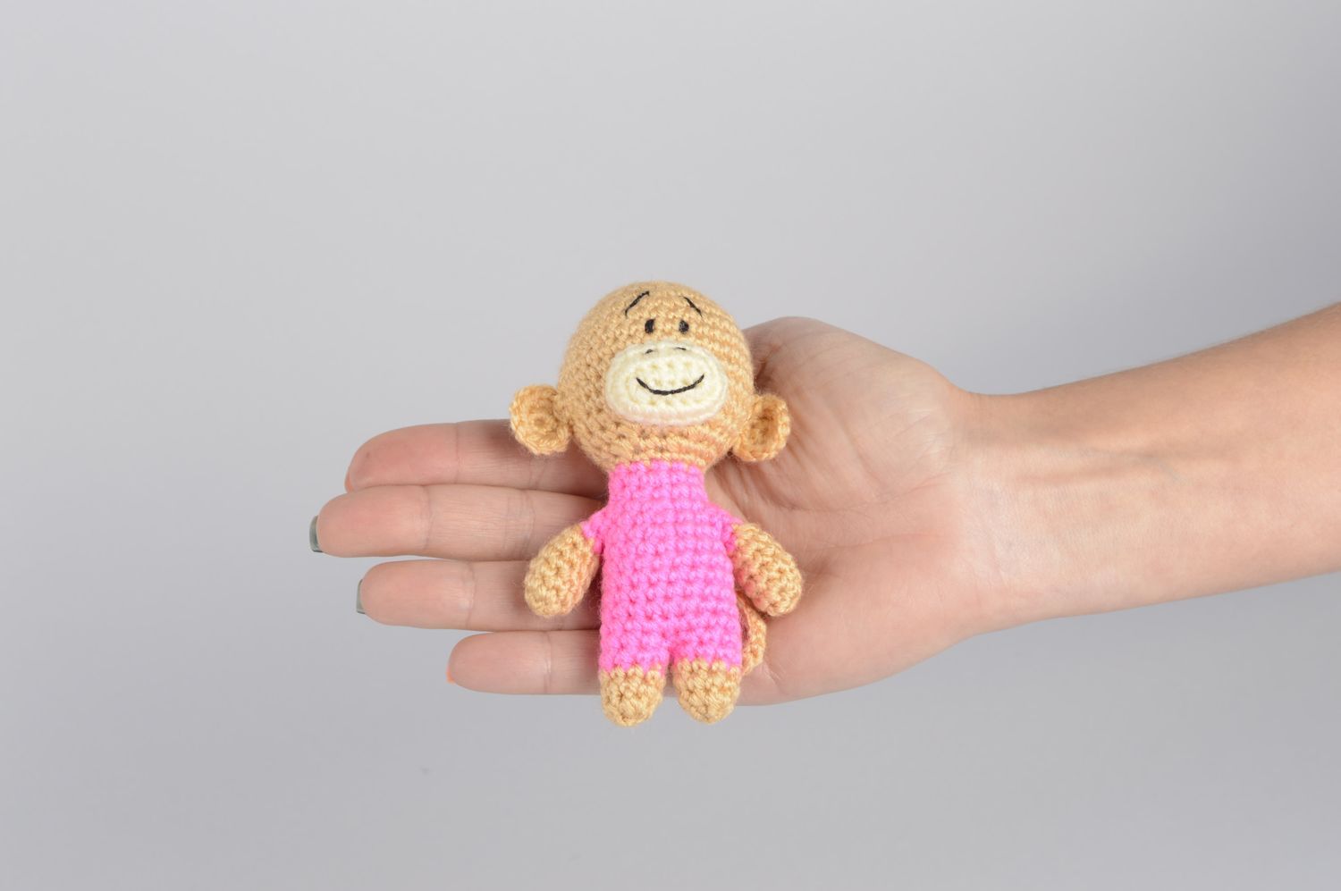 Мягкая игрушка ручной работы игрушка обезьянка вязаная игрушка из акрила фото 5