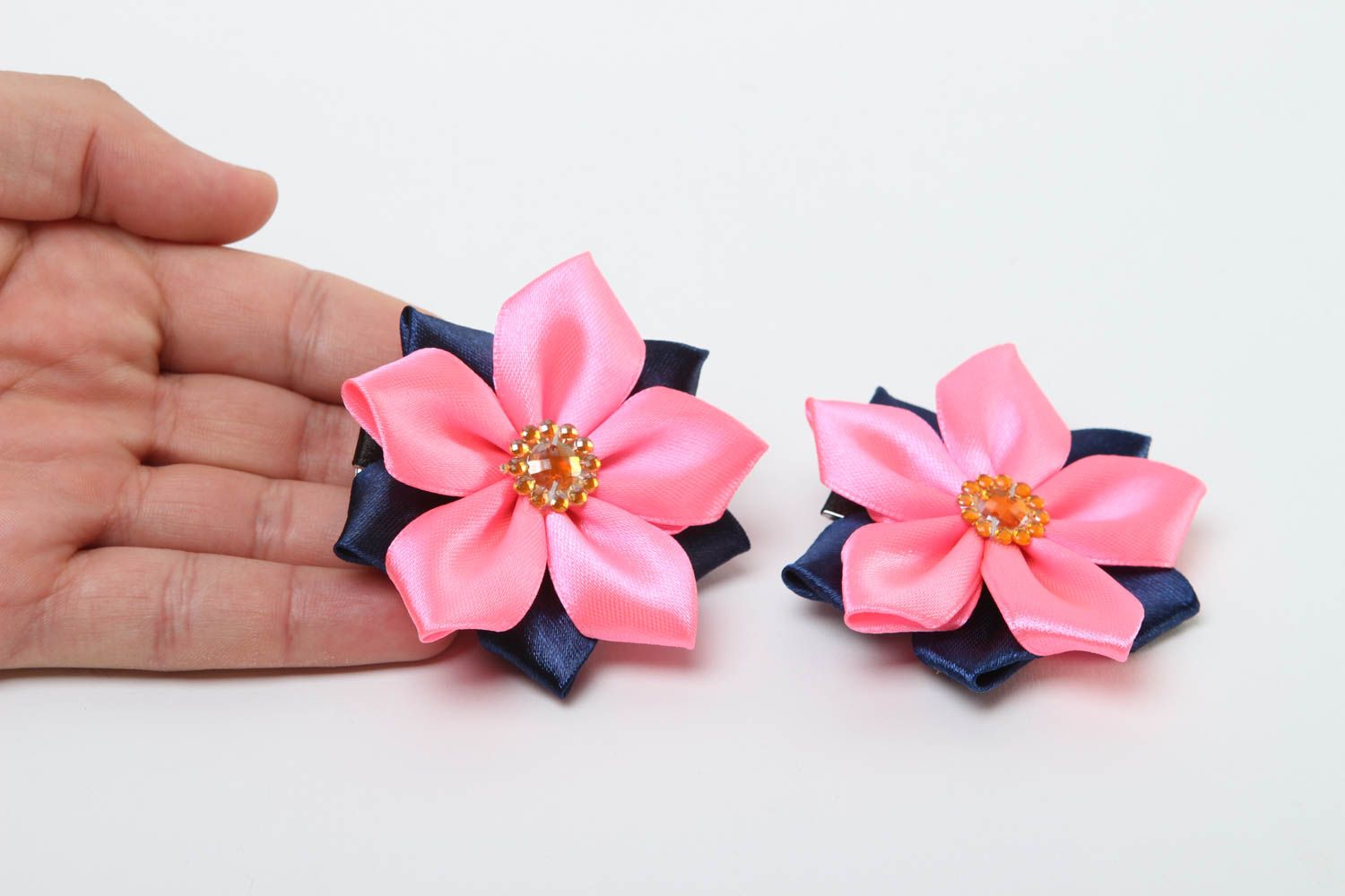 Handmade Accessoires für Haare Haarspangen Blumen schönes Haarspangen Set foto 5