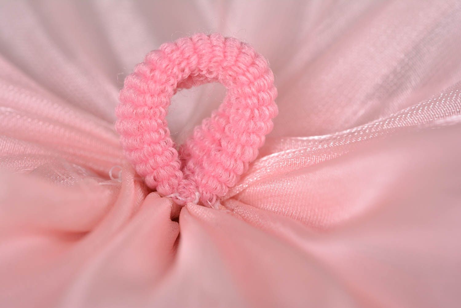 Élastique cheveux fait main Accessoire cheveux fleur rose en tissu Cadeau femme photo 4