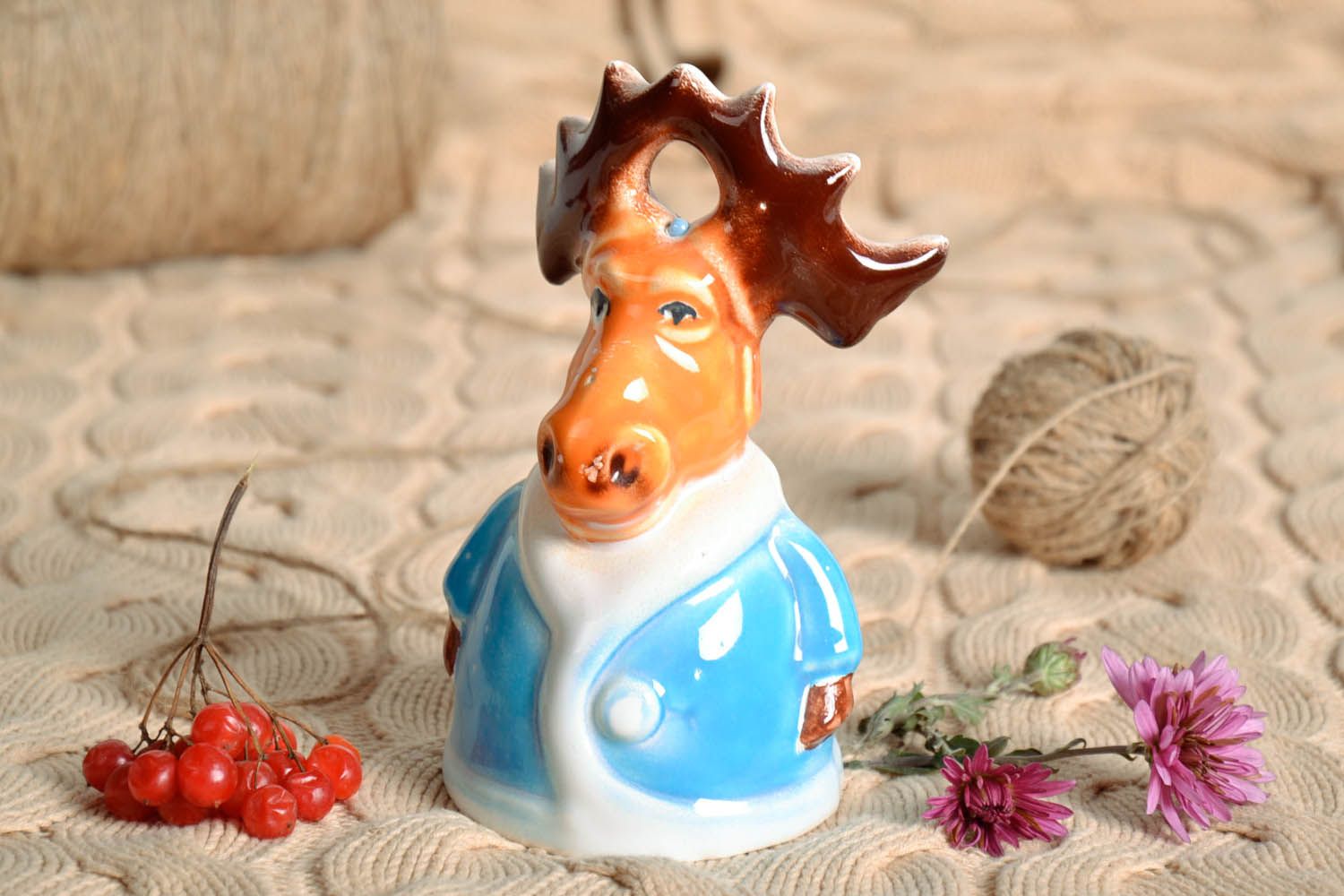 Ceramic bell in the shape of a deer photo 1