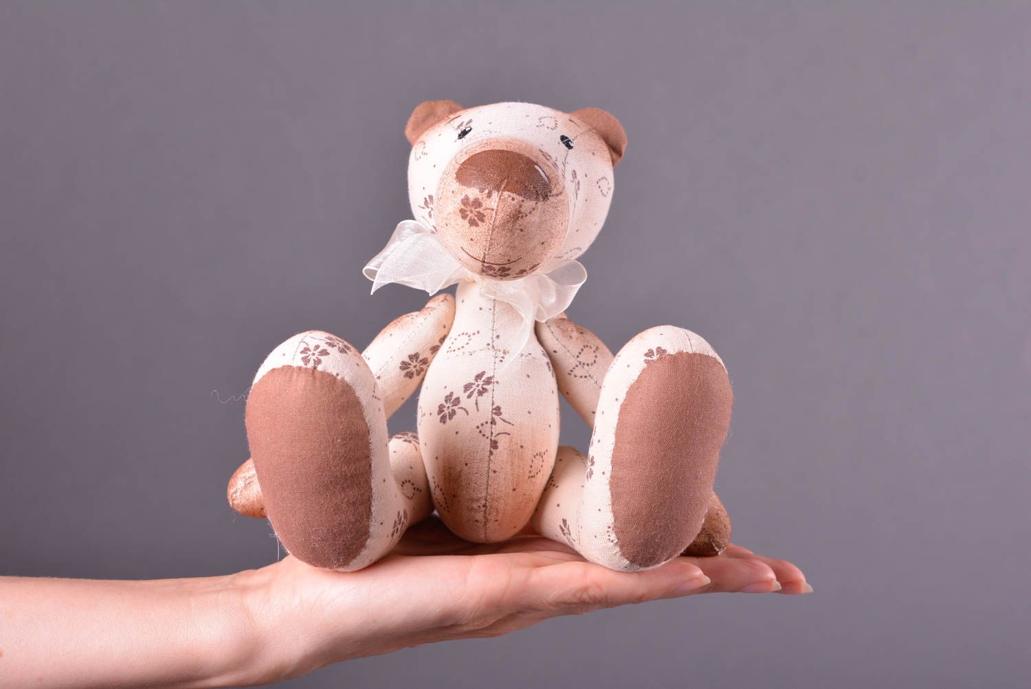 Игрушка животное ручной работы подарок ребенку мягкая игрушка в виде мишки фото 4