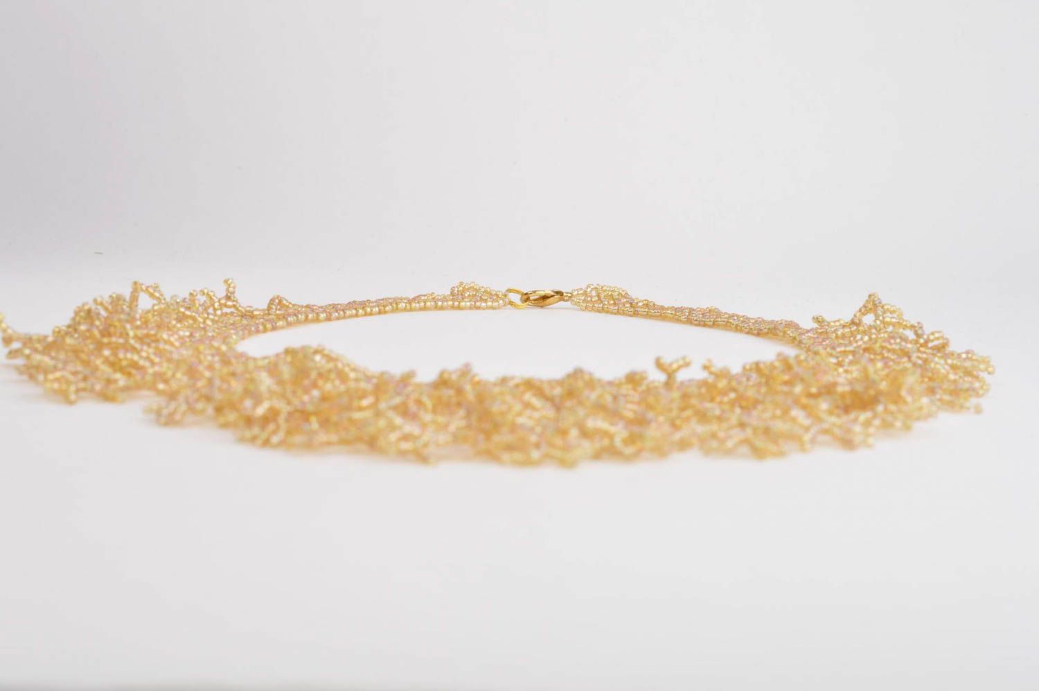 Ожерелье из бисера украшение ручной работы колье из бисера плетеное красивое фото 4