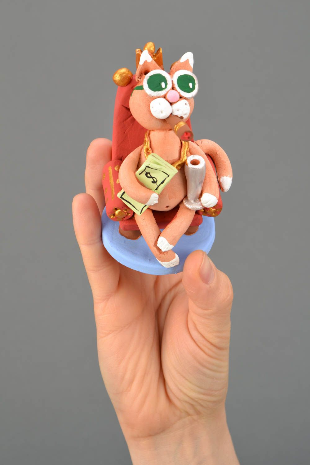 Figurine céramique Chat faite main photo 2