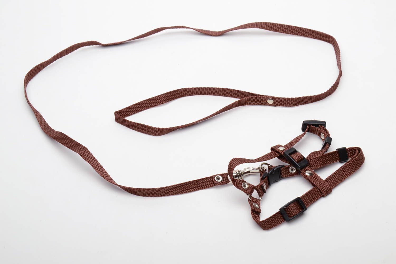Set of leash and harness made of caprone photo 5