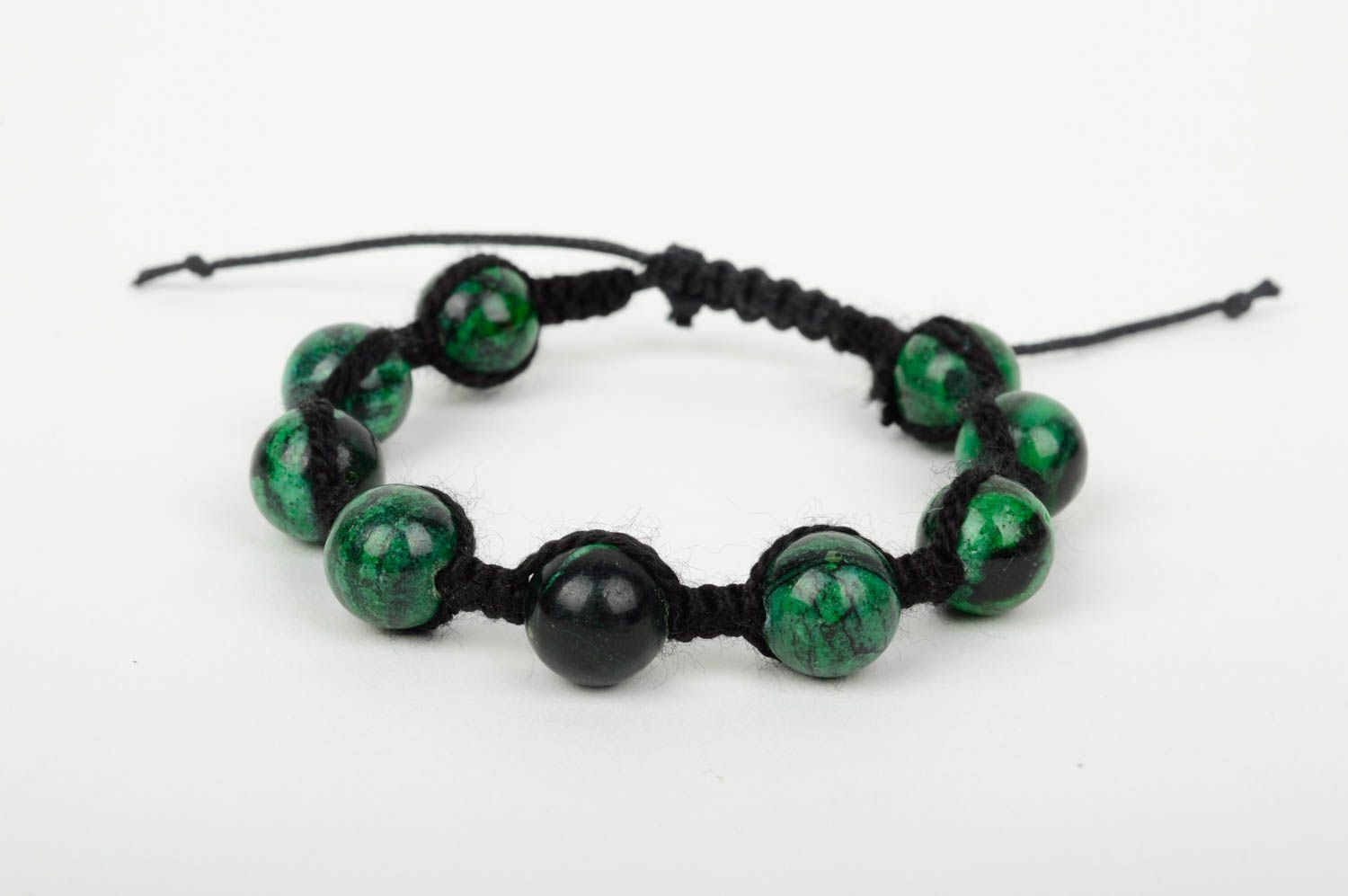 Handmade textile bracelet green unusual accessories designer lovely jewelry photo 2