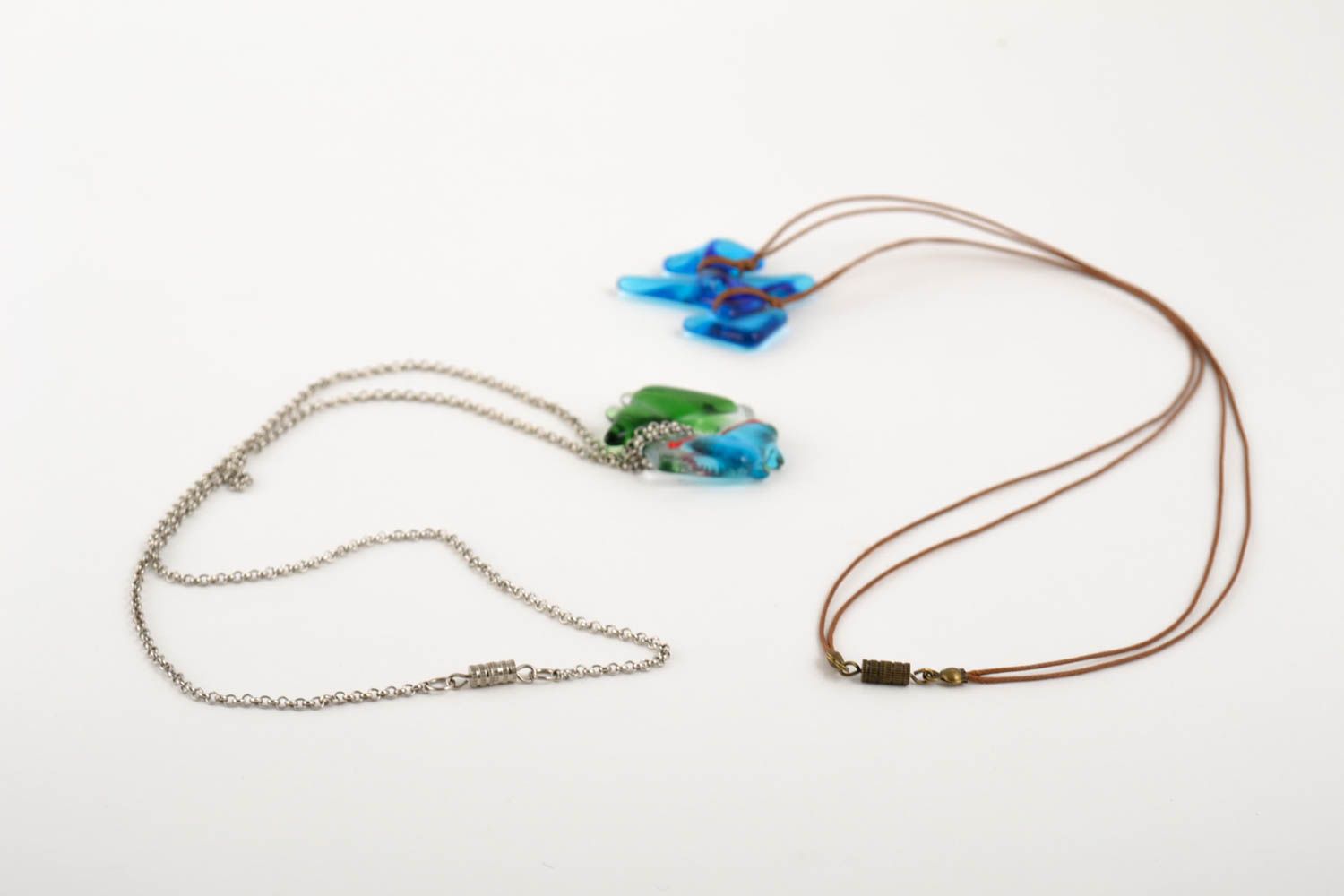 Set of 2 handmade glass pendants glass bijouterie handmade jewelry goft for lady photo 4