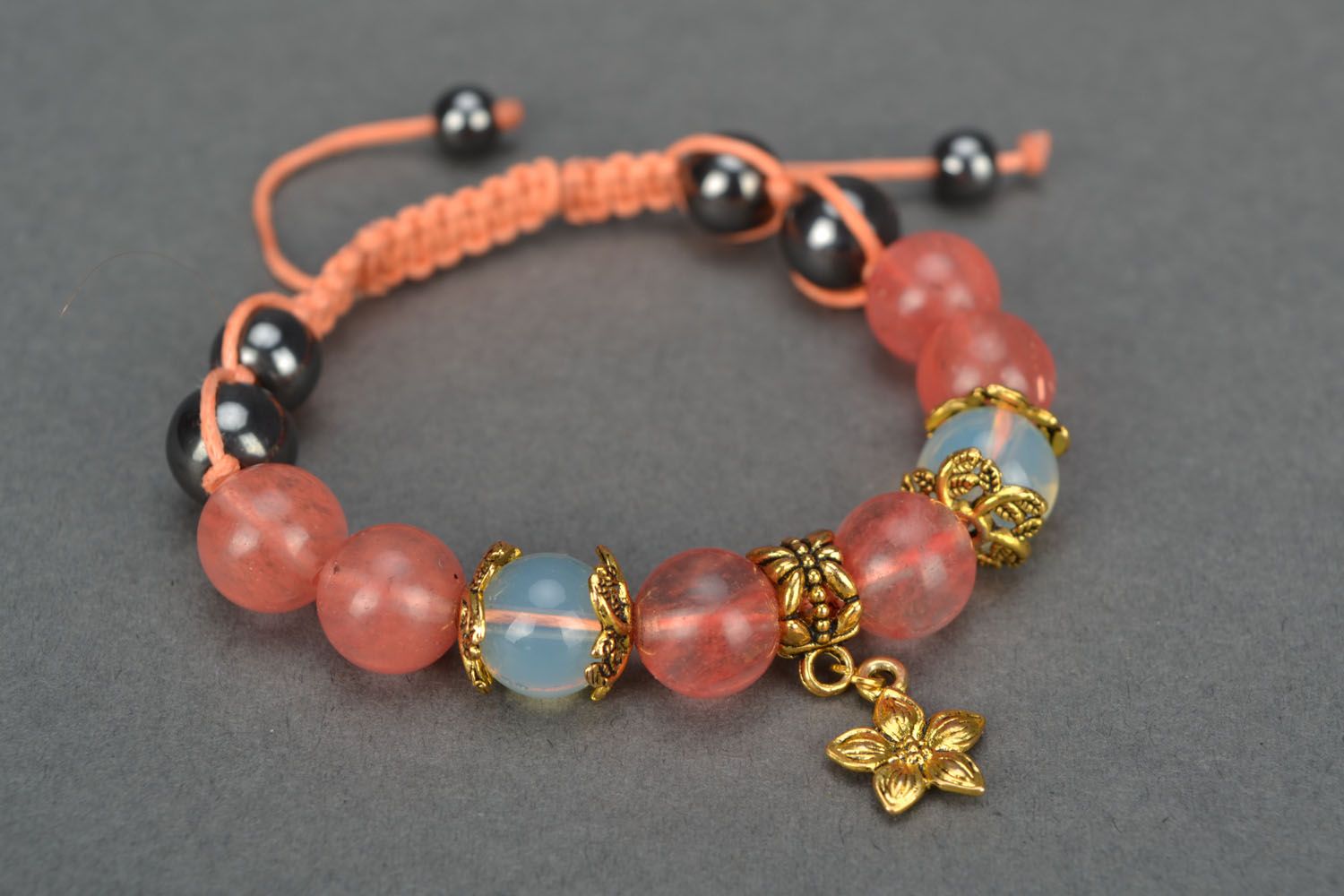 Handmade bracelet with beads and charms photo 3