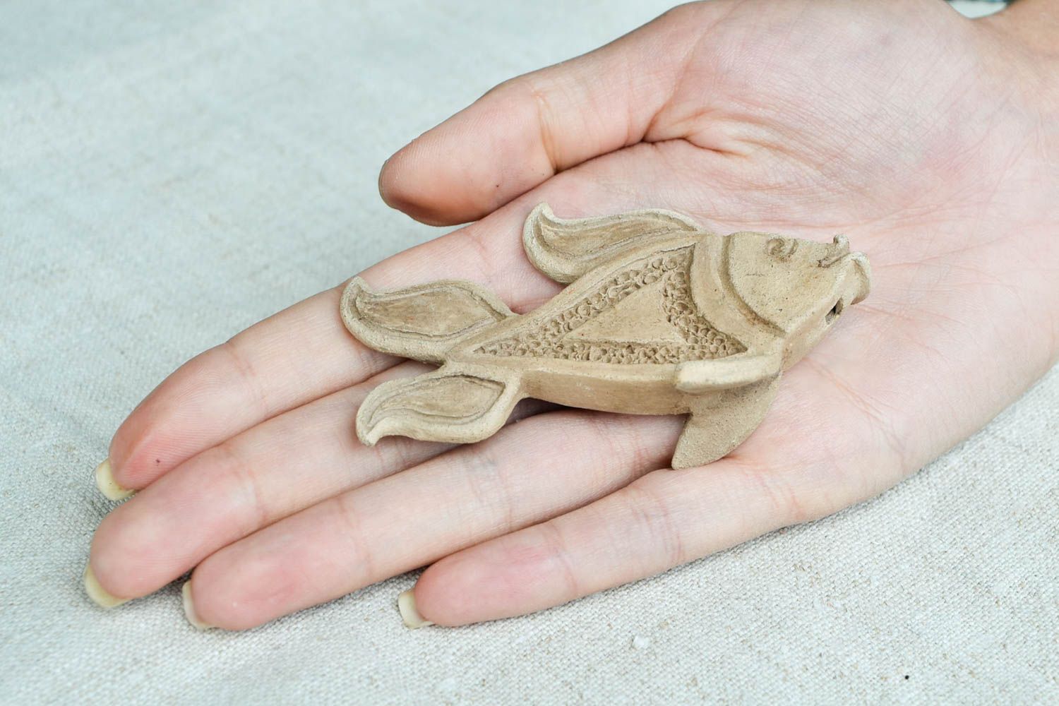 Sifflet enfant fait main Figurine poisson Instrument musique céramique original photo 2