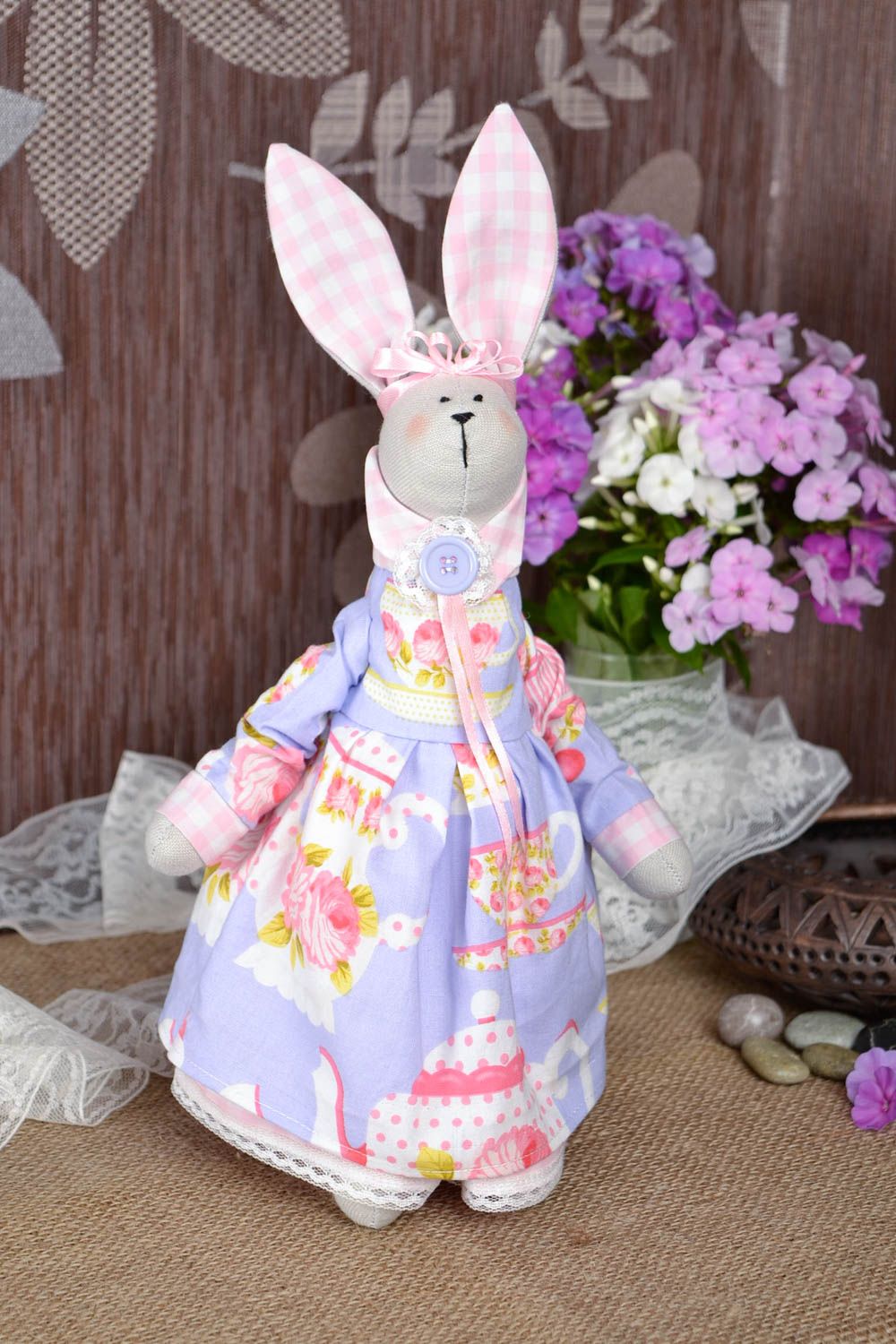 Handmade toy soft toy rabbit toy stuffed animals home decor toys for kids photo 1